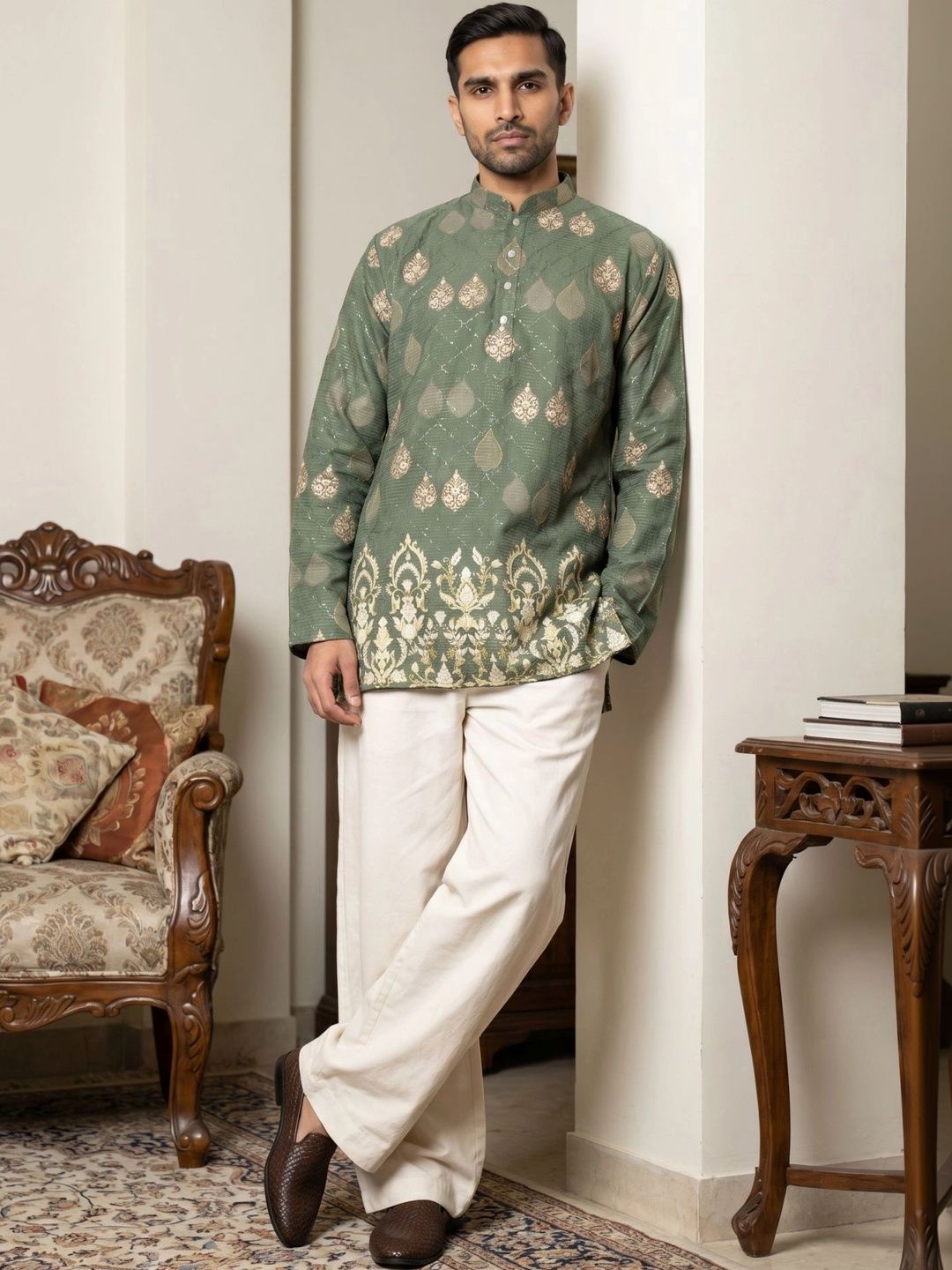 Jompers Men Ethnic Motifs Printed Regular Kurta with Pyjamas-picture-35