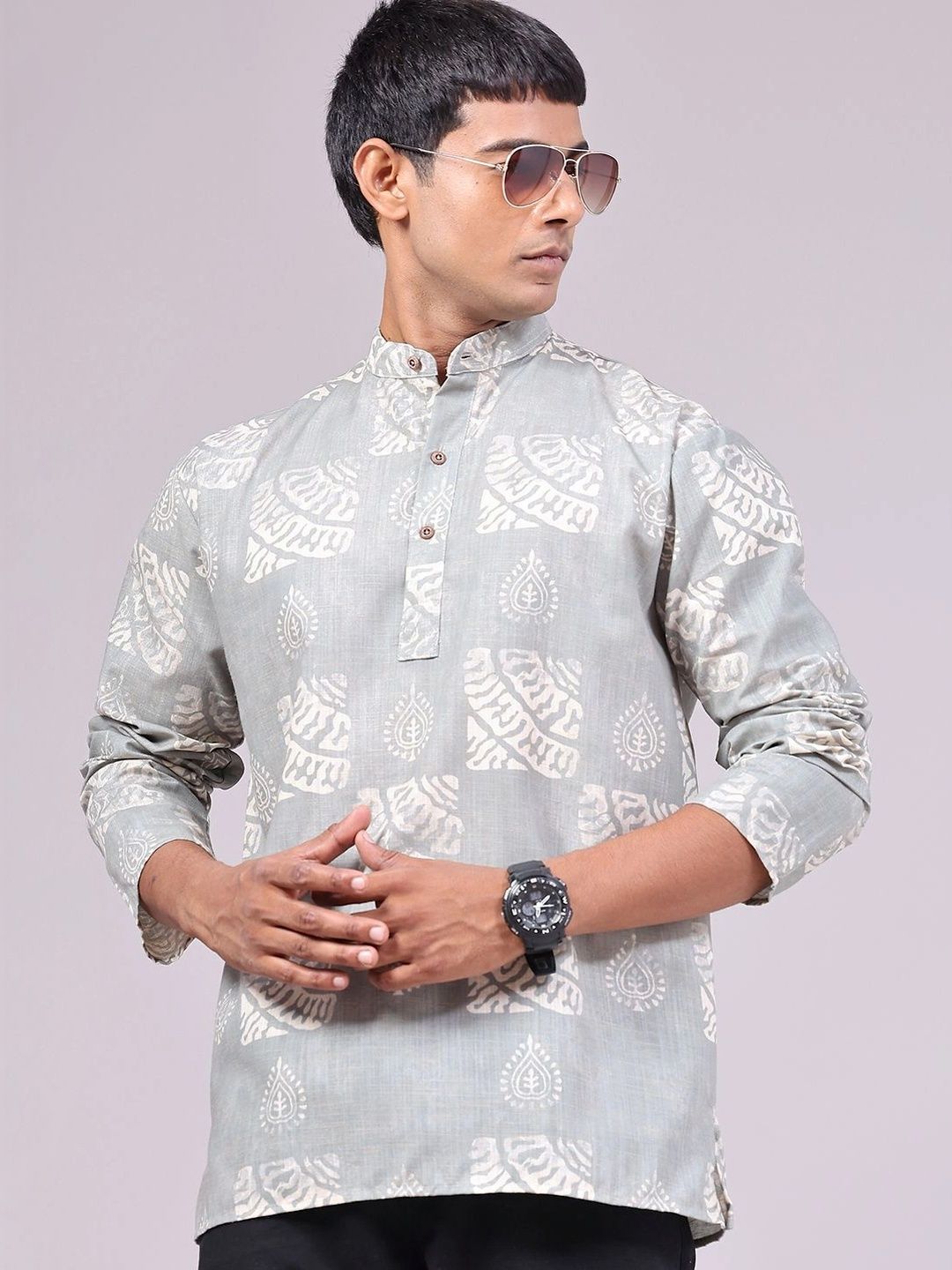 V-Mart Men Ethnic Motifs Printed Indie Prints Kurta-picture-40