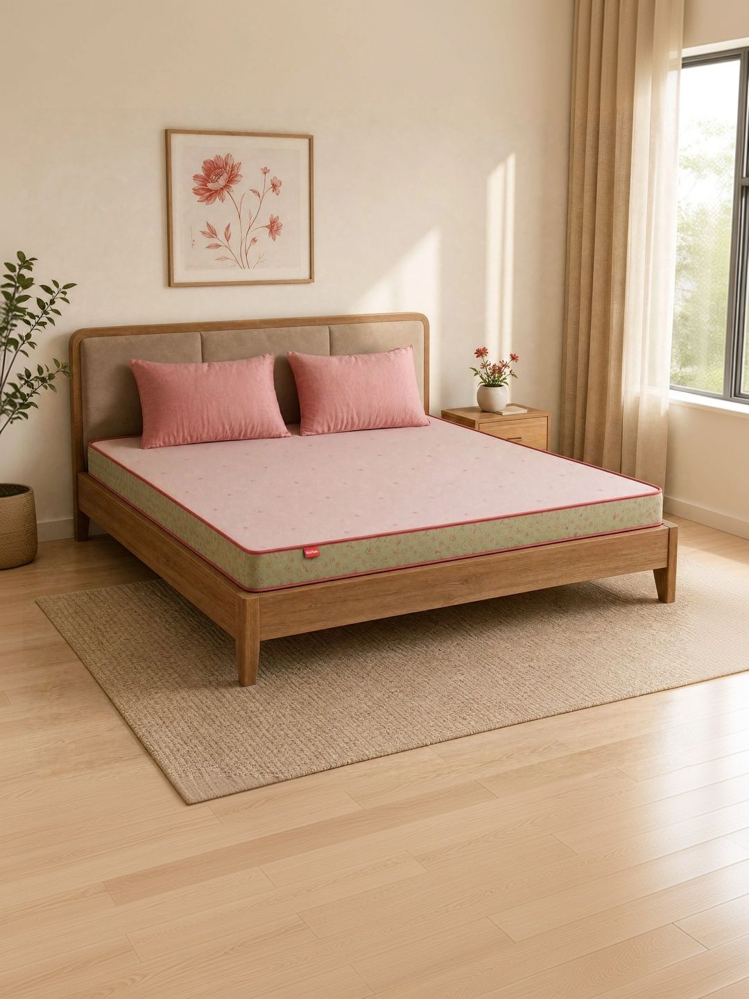 Kurl on Green & Pink Quilted Orthopedic Single Size Mattress-picture-32