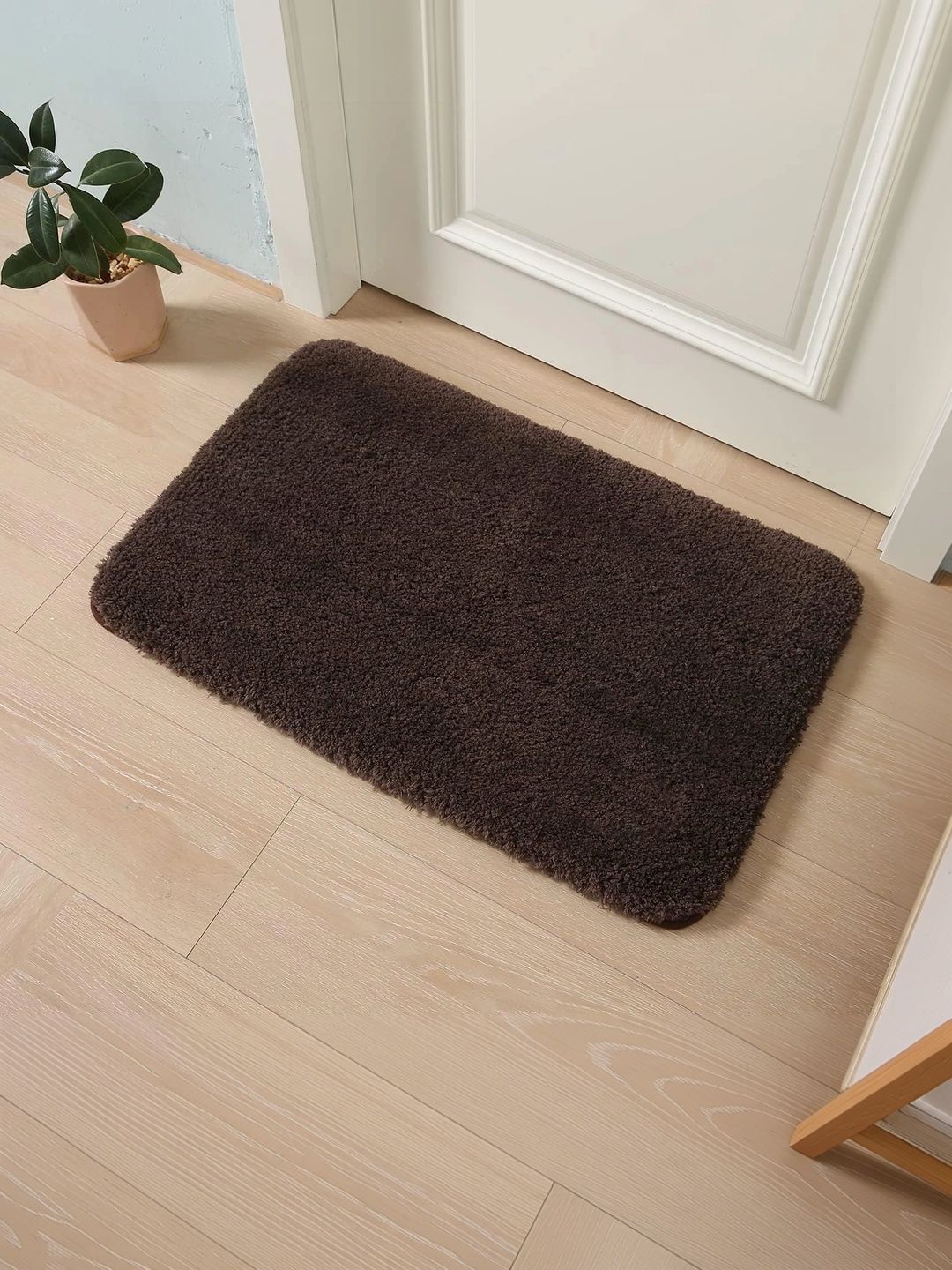 Homyra Decor Coffee Brown Cotton Anti-Skid Doormats-image-13