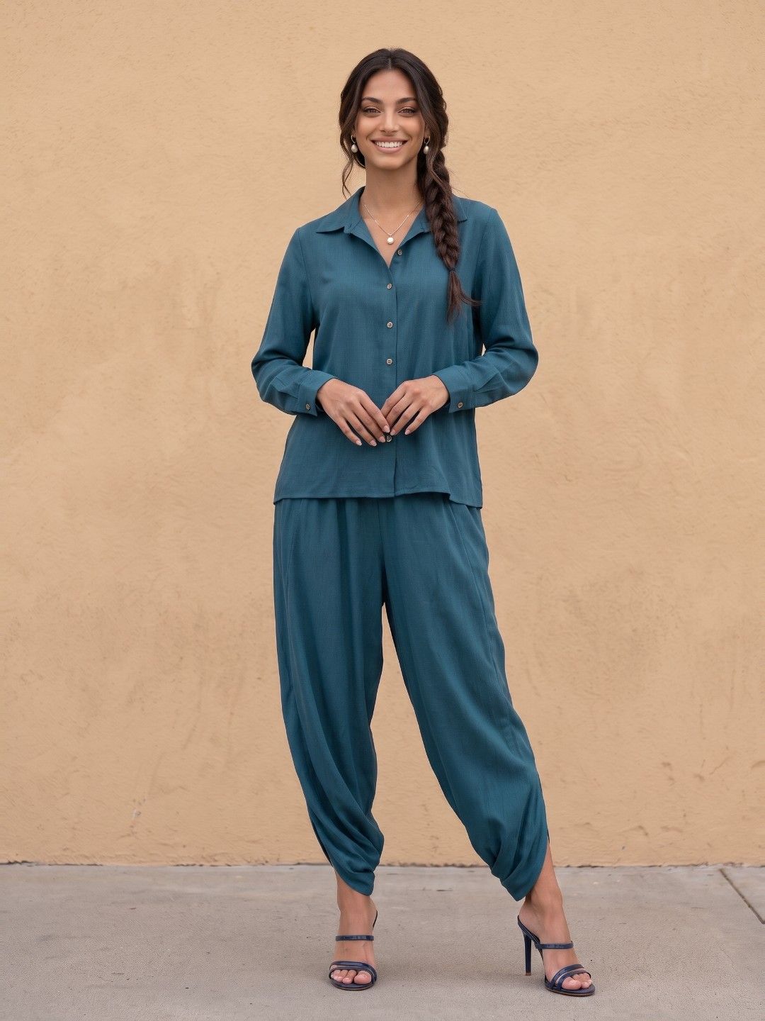 fusion by glitchez Women Shirt with Dhoti Pants-picture-57