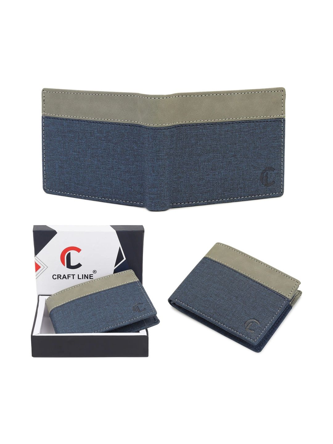 CRAFT LINE Men Colourblocked PU Two Fold Wallet-image-15