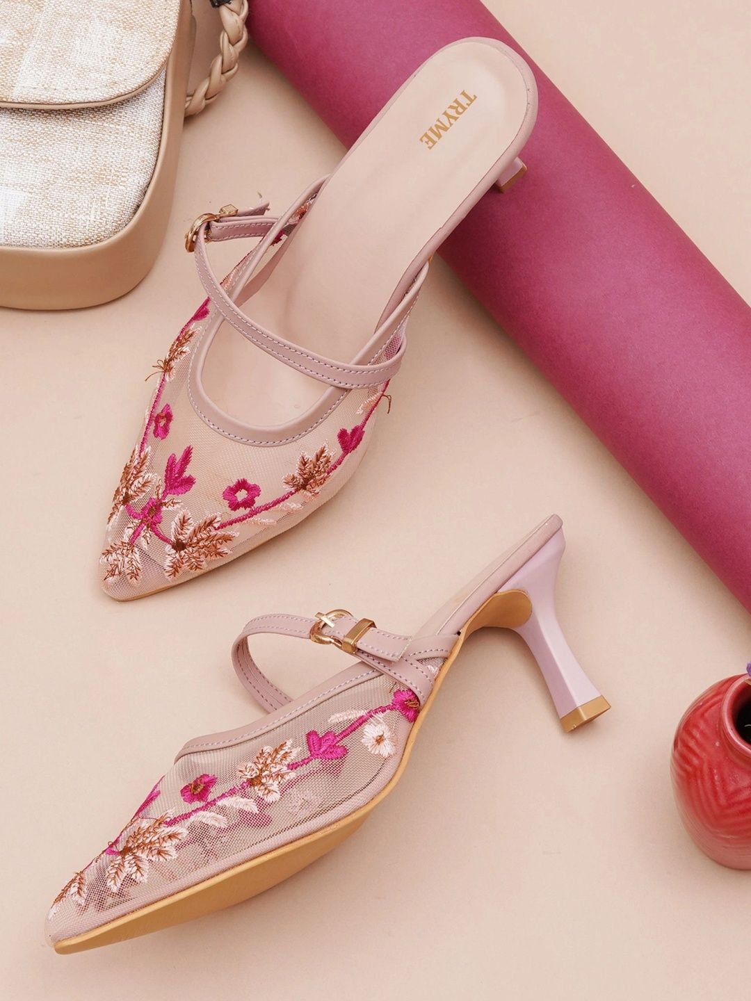 Try Me Party Slim Heeled Mules with Buckles-picture-19