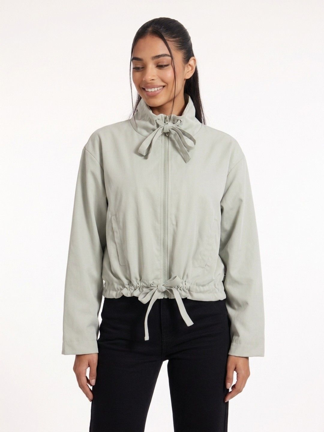 glitchez Women Oversized Fit Twill Jackets with Tie-Up Detail-picture-47