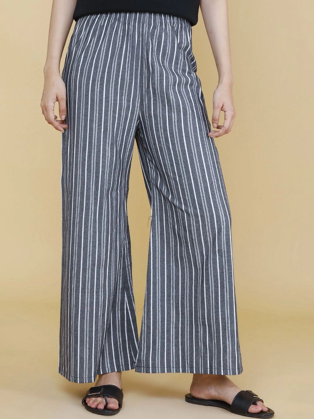 V-Mart Women Striped Palazzos-picture-52