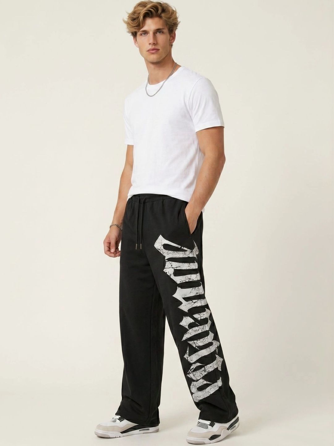 FLYNOFF Men Baggy Alphanumeric Training Joggers-picture-11