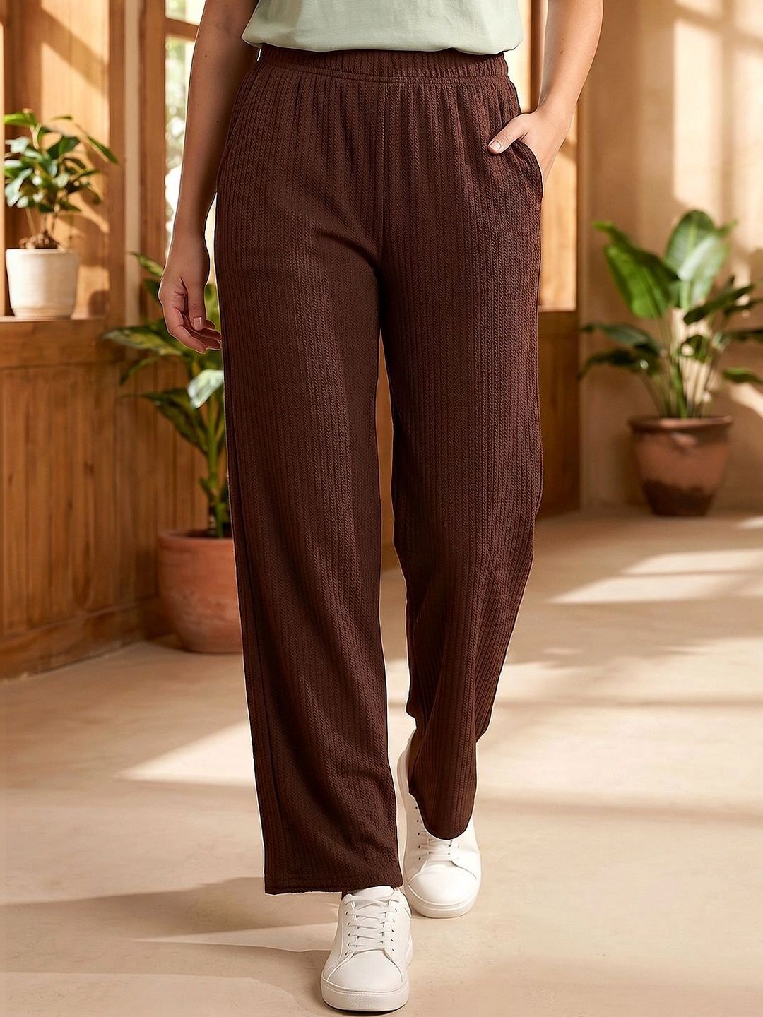 VS MALL Women Knitted Palazzos-picture-11