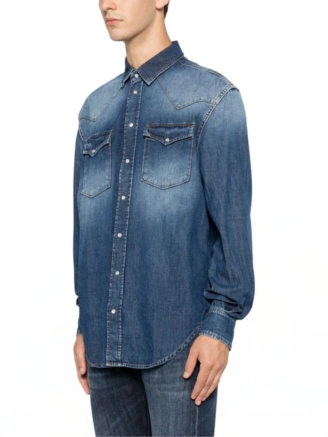 Dondup Men Faded Faded Casual Shirt-picture-38