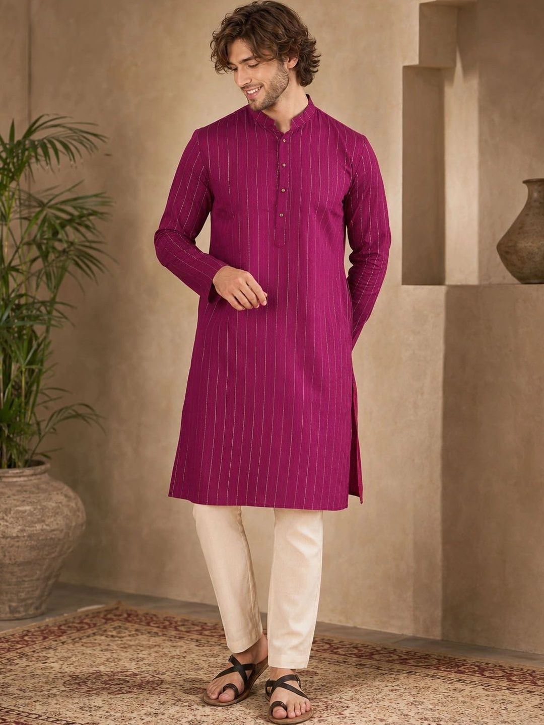 Anouk Men Embroidered Thread Work Kurta-picture-14