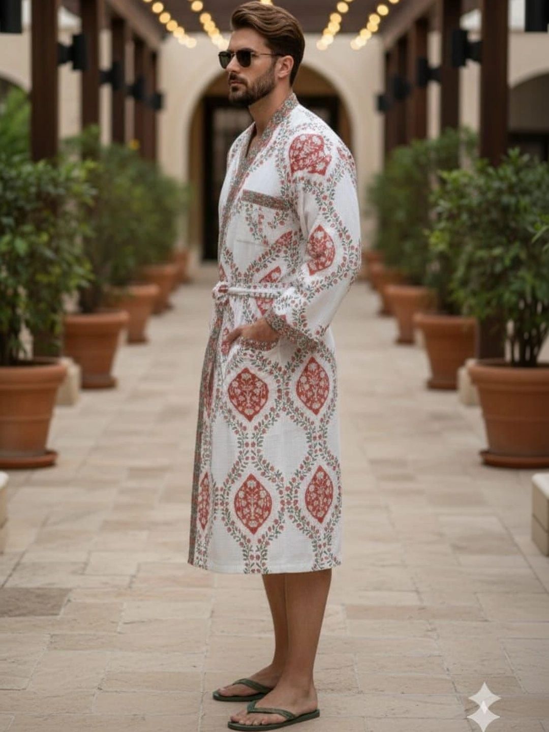 CHICERY Printed Knee Length Bath Robe & Wraps-picture-39