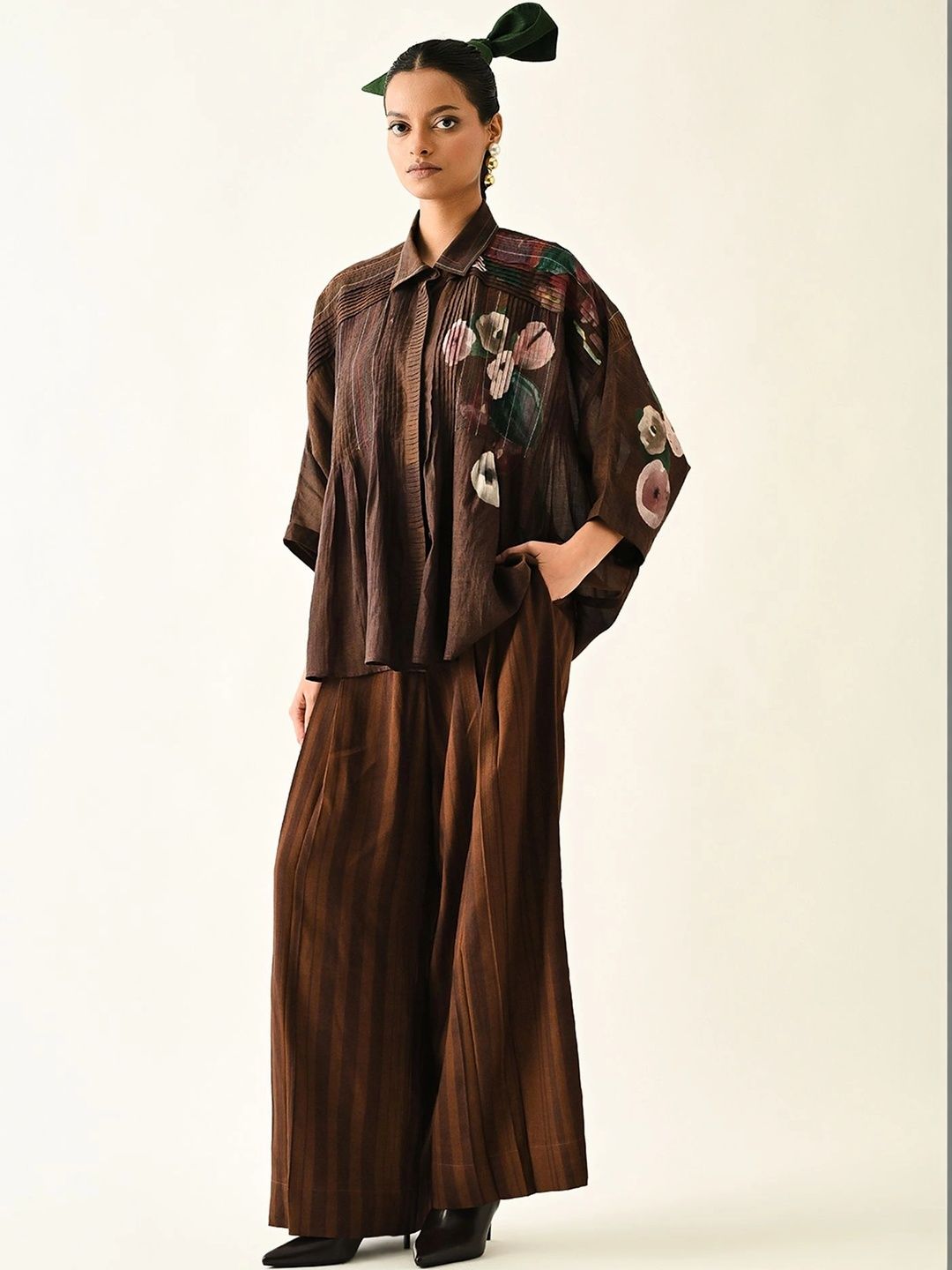 OFRIDA Floral Print Batwing Sleeve Cotton Top-image-43