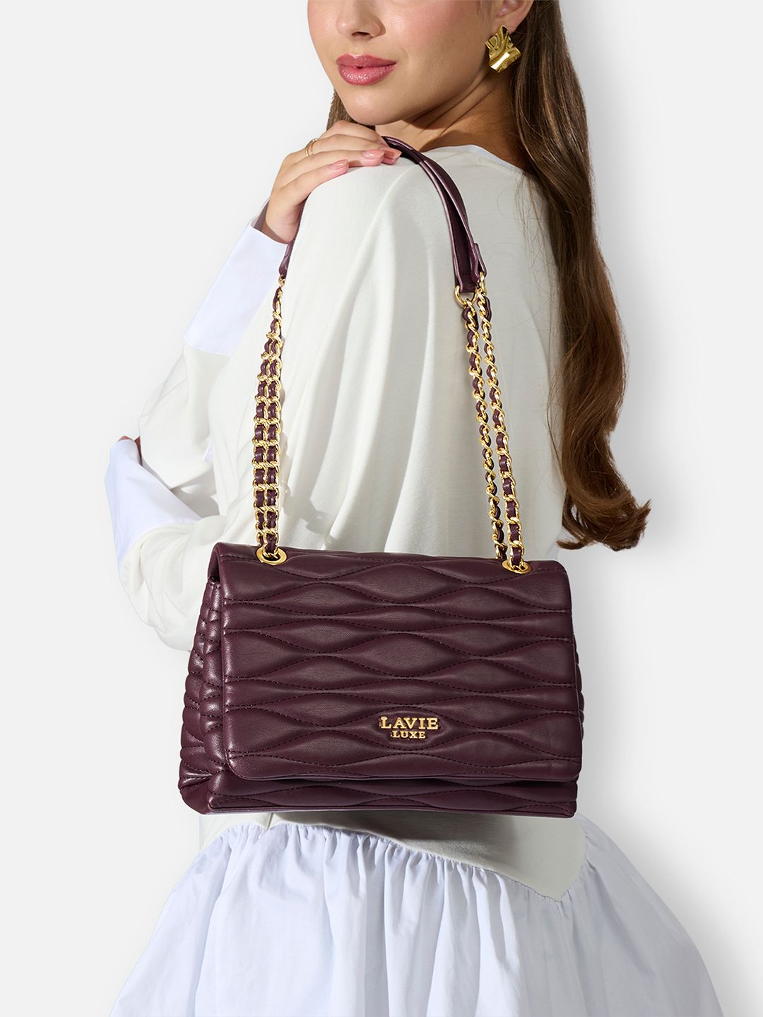 LAVIE LUXE Women Lucie Quilted Medium Flap Sling Bag-picture-54