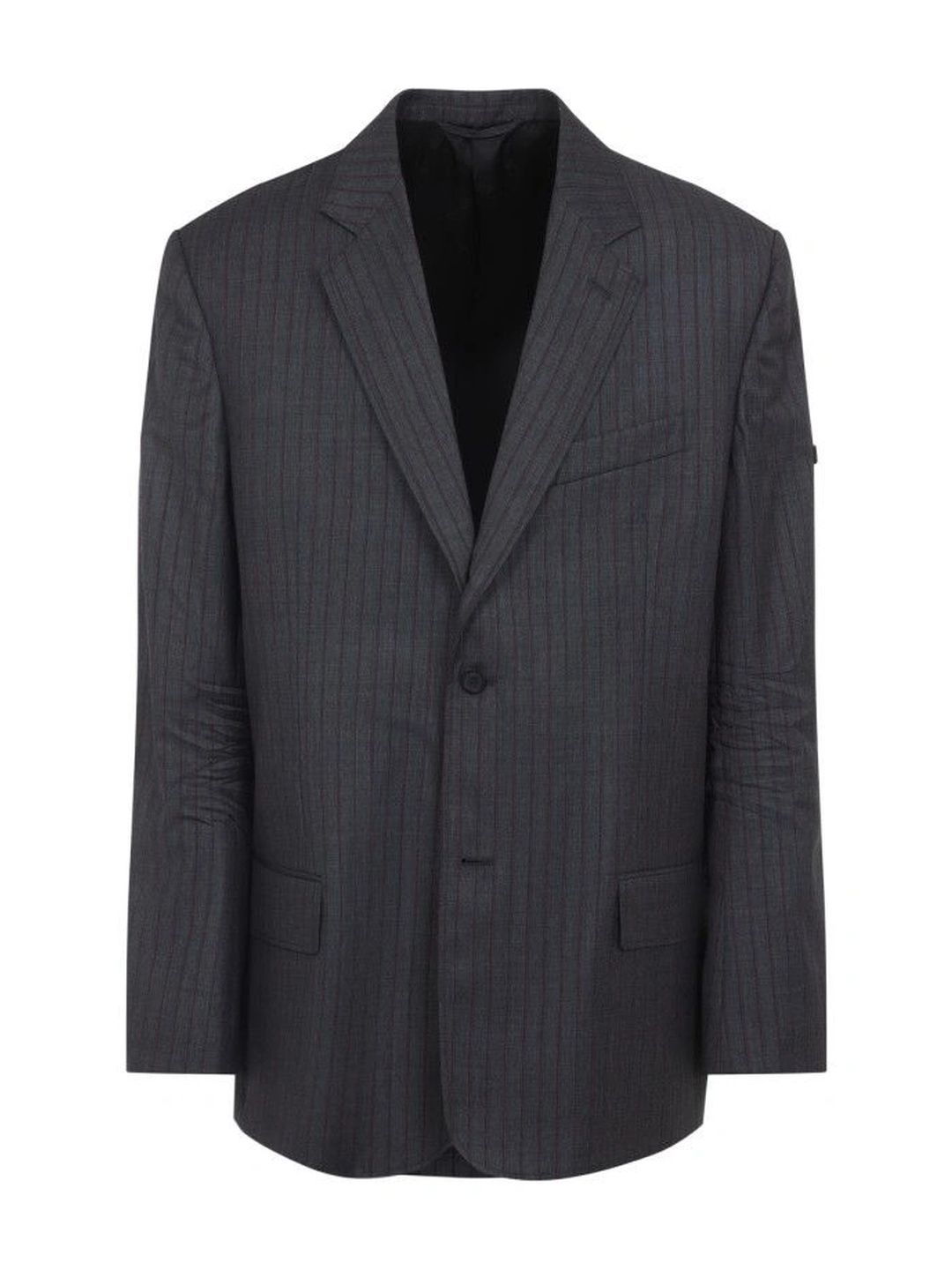Balenciaga Grey Notched Lapel Blazer-picture-13