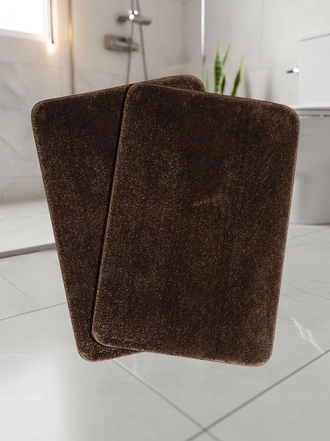 Homyra Decor 2-Pcs Beige & Brown Cotton Anti-Skid Doormats-picture-40