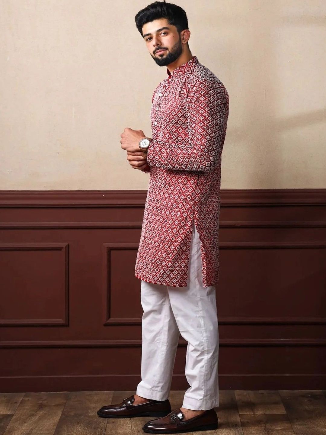 AAYANVI ENTERPRISE Men Geometric Printed Kurta-picture-52