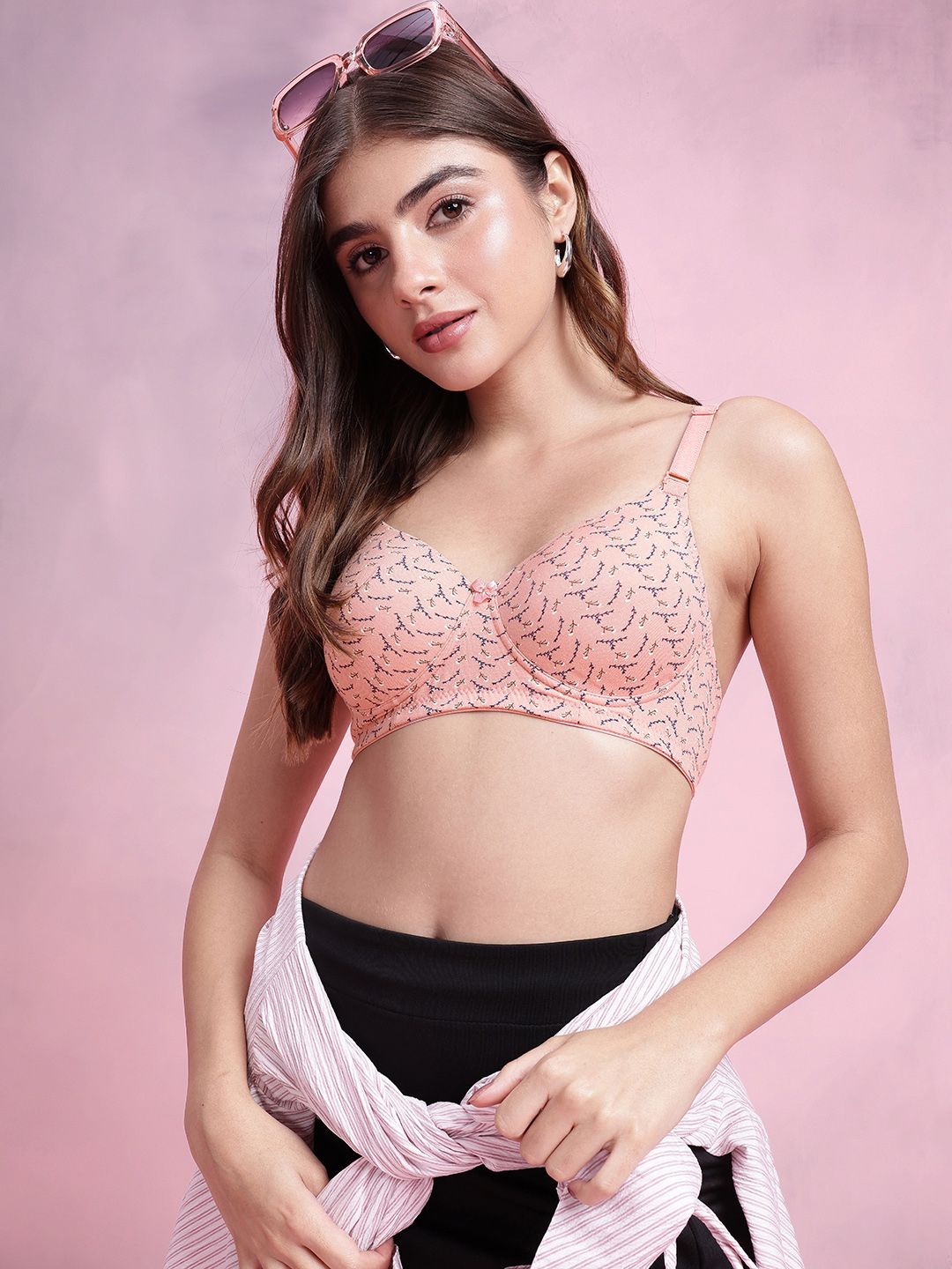 DressBerry Floral Printed Bra - Medium Coverage Lightly Padded-picture-36
