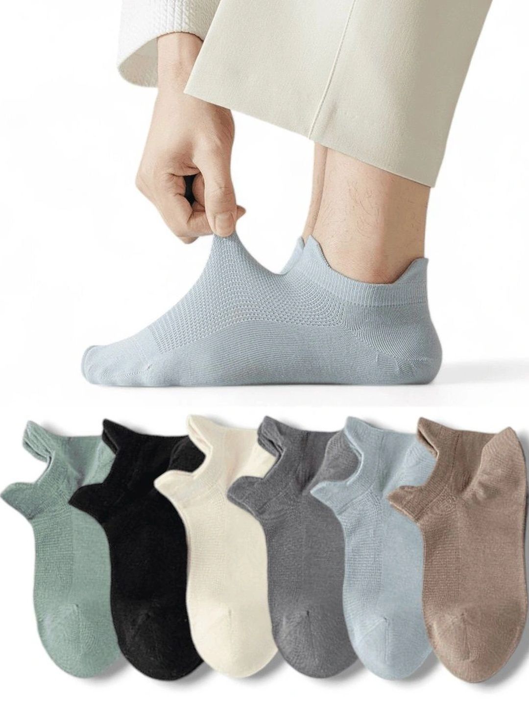 Moda Rapido Men Pack Of 6 Shoe Liners Socks-image-35