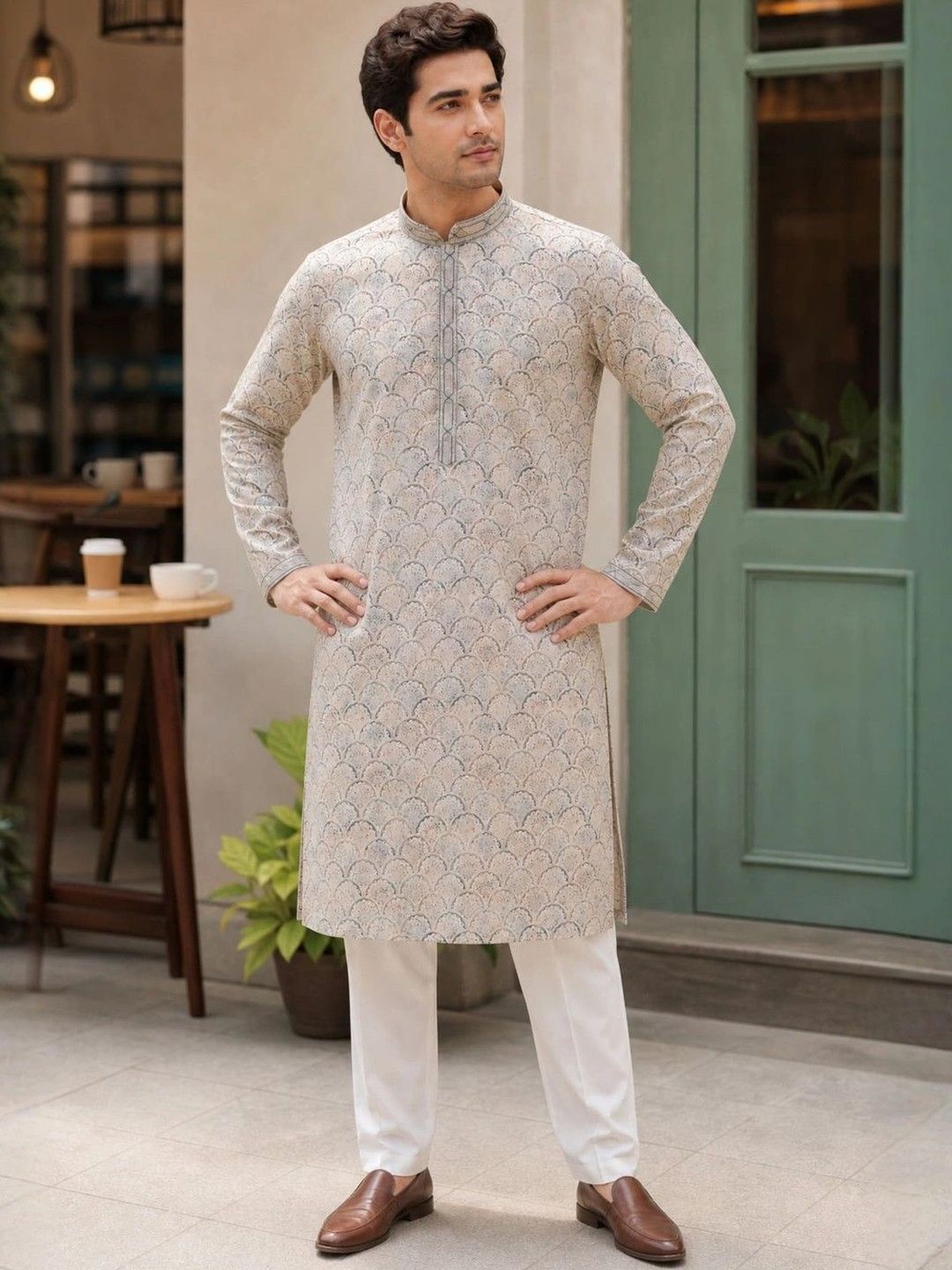 Rajlaxmi Punjabi Wholesale Men Thread Work Brasso Kurta-picture-44