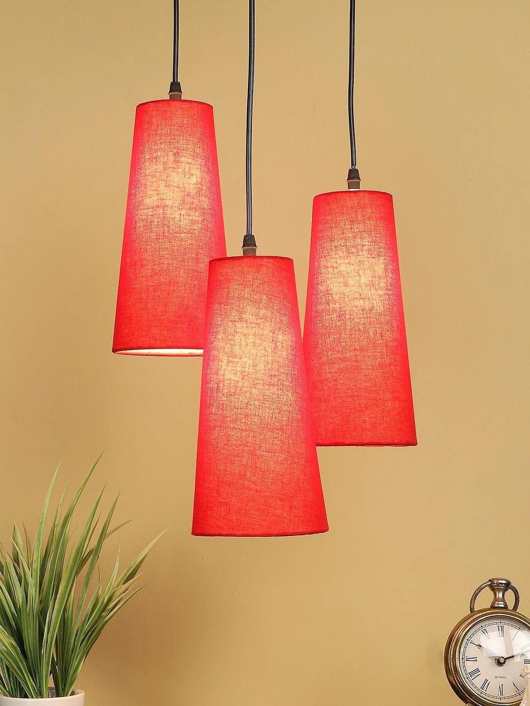 Myntra Elegant Homes Red Textured Contemporary Ceiling Lamp-picture-32