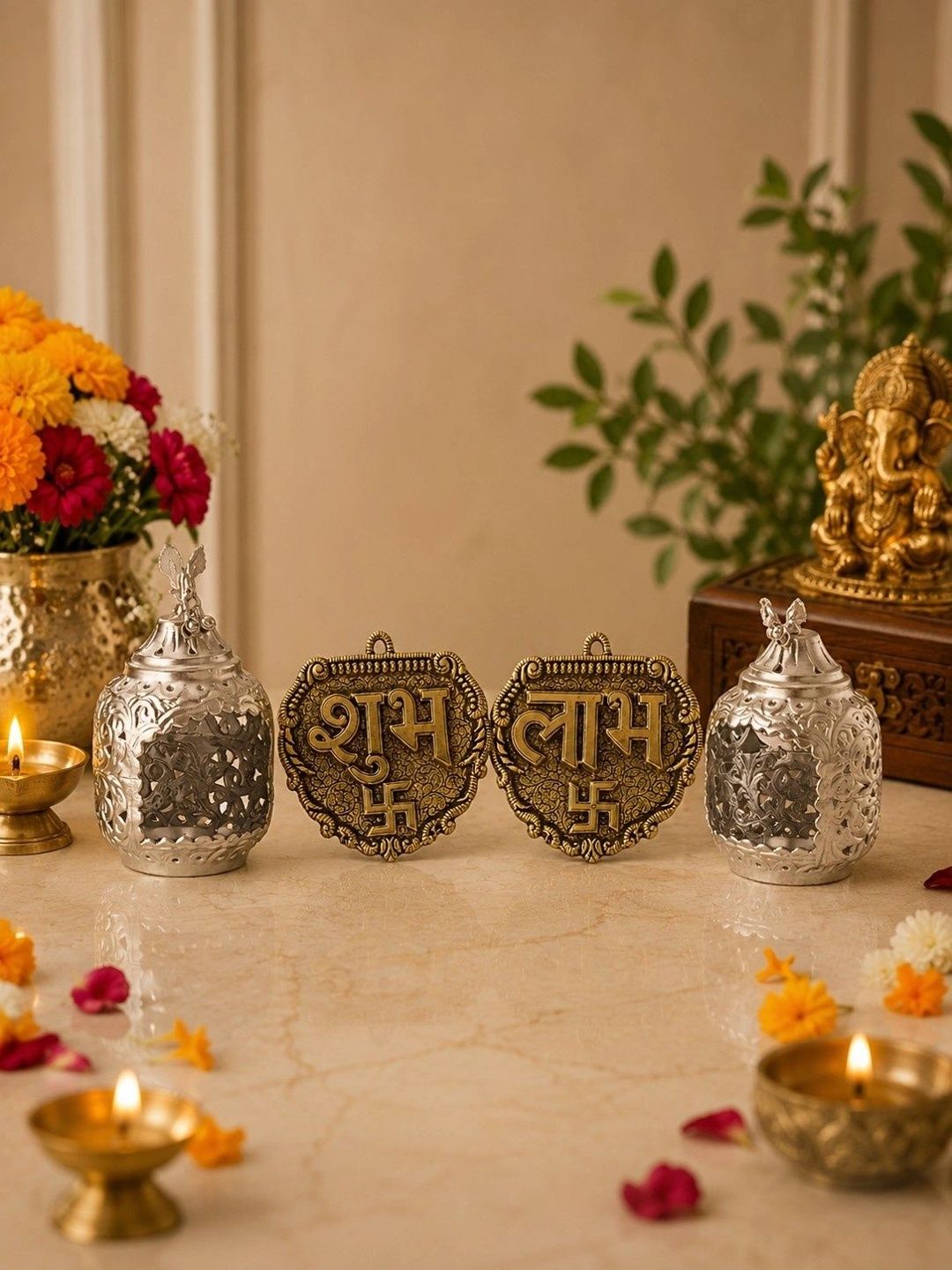 Homspurts 4 Pieces Shubh Laabh Styling Set-image-3
