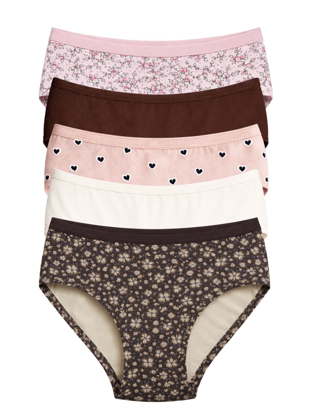 Munns & Mars Women Pack of 5 Assorted Cotton Hipster Briefs-picture-18