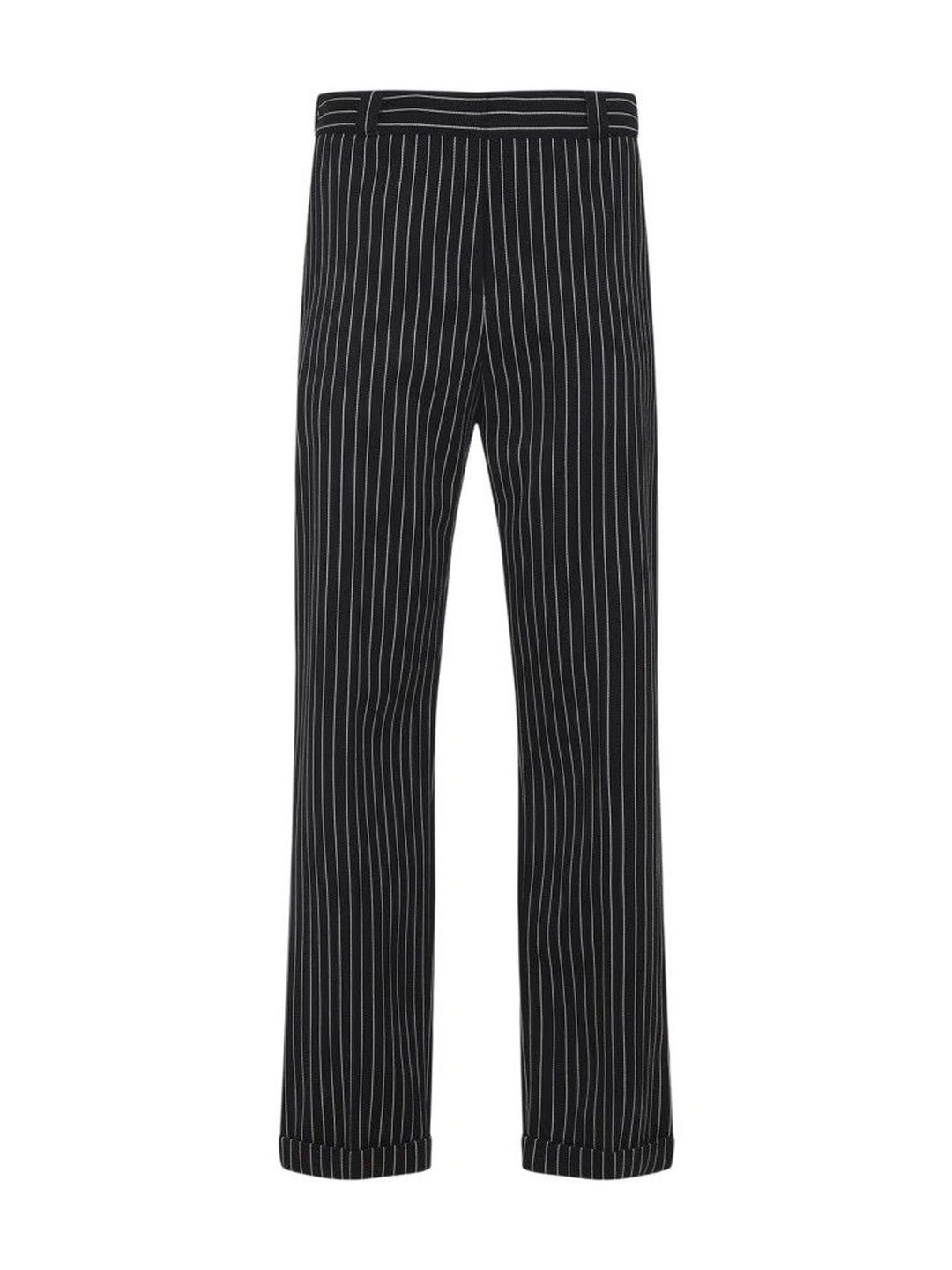 Tom Ford Black Stripes Flat Front Pants-picture-40