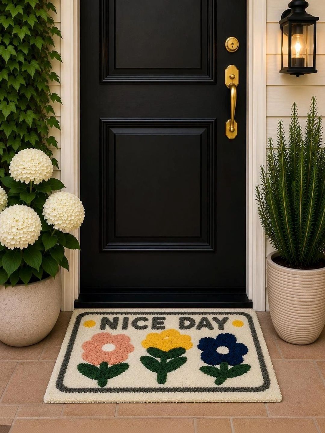 DAMAC White & Green Super Soft Anti-Skid Doormats-image-39