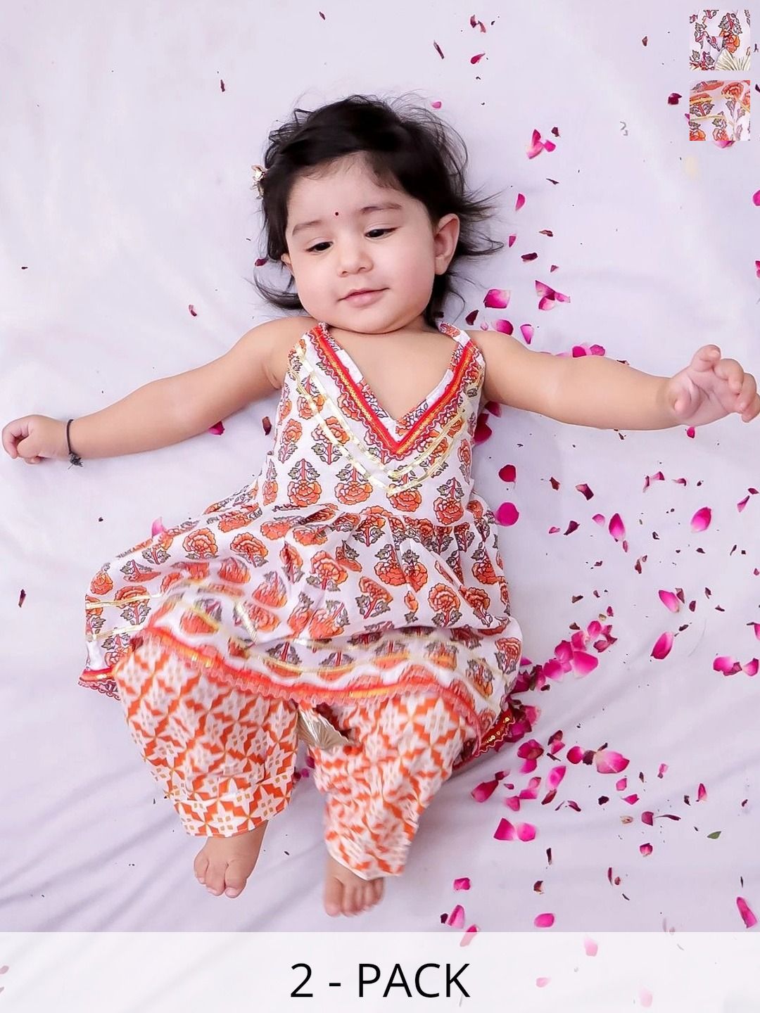 BownBee Girls Printed Top with Dhoti Pants-picture-41