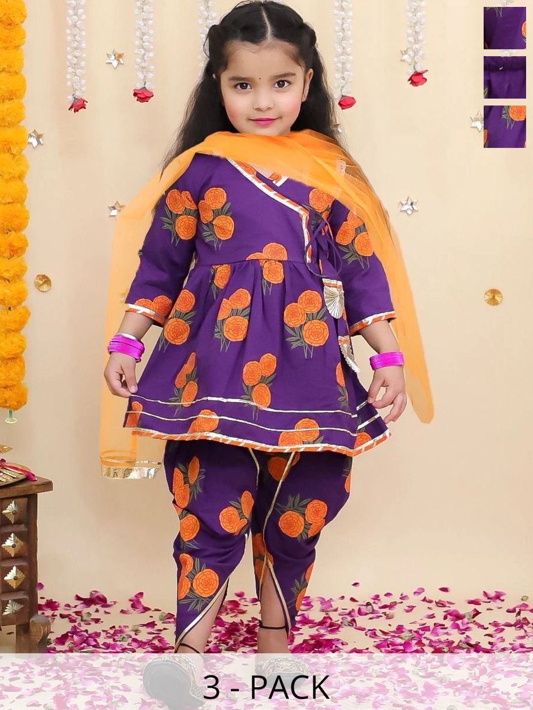 BownBee Girls Printed Dhoti Pants-picture-33