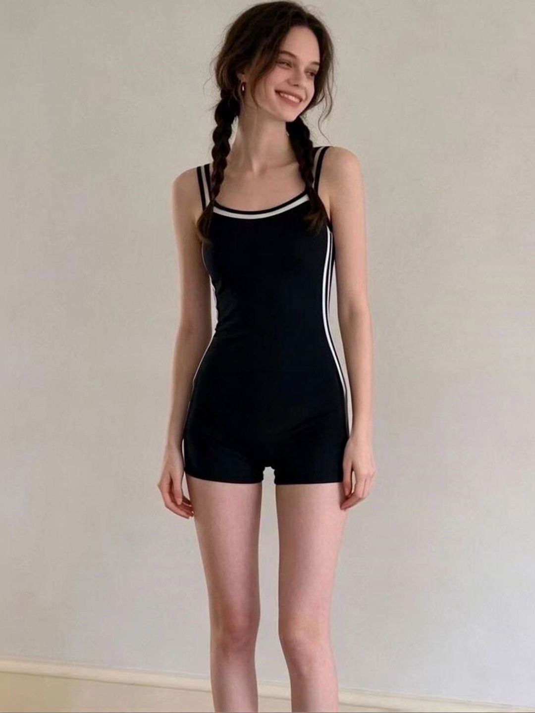 LULU & SKY Colourblocked Shoulder Straps Bodysuit Swimwear-picture-1