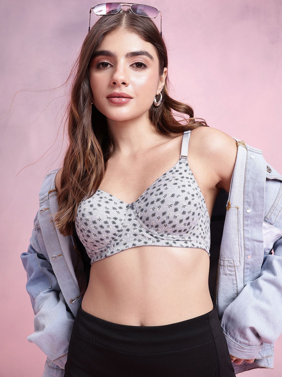 DressBerry Floral Printed Bra - Medium Coverage Lightly Padded-picture-49