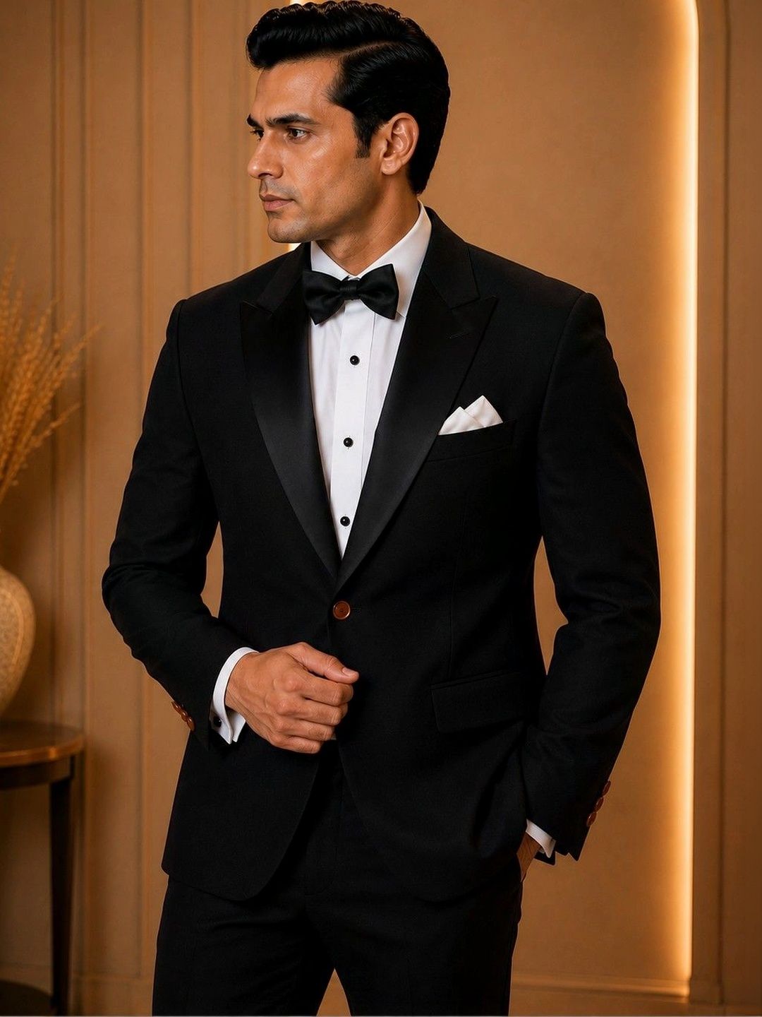 SOURAGYA Shawl Collar Single-Breasted Tailored Fit Party Blazers-picture-52