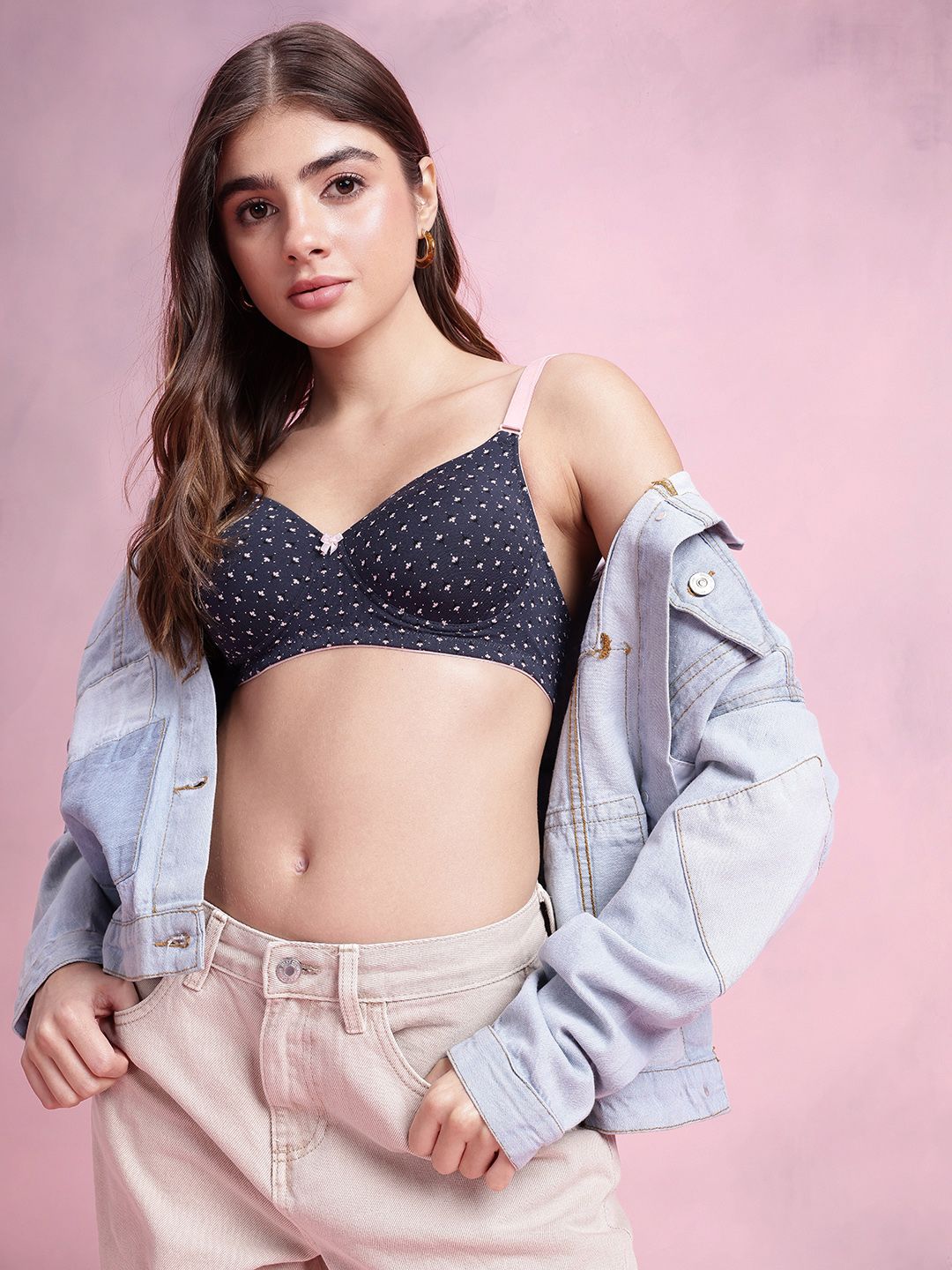 DressBerry Floral Printed Bra - Medium Coverage Lightly Padded-picture-17