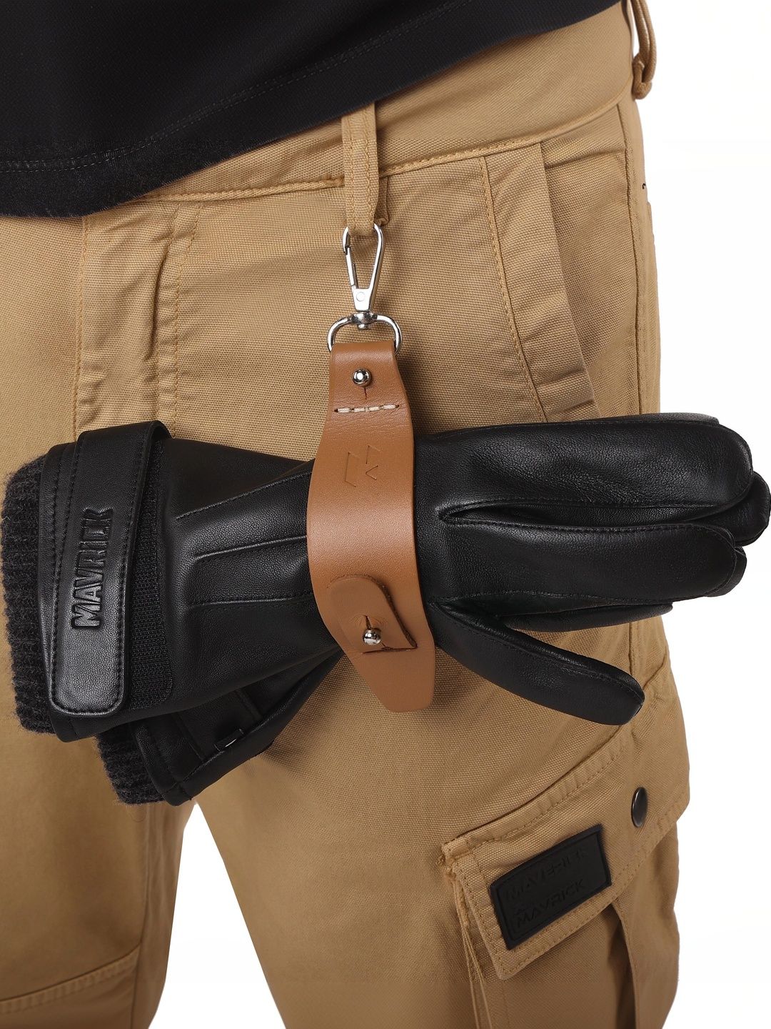 Hero MotoCorp Tan Leather Loop Gloves Holder-image-39