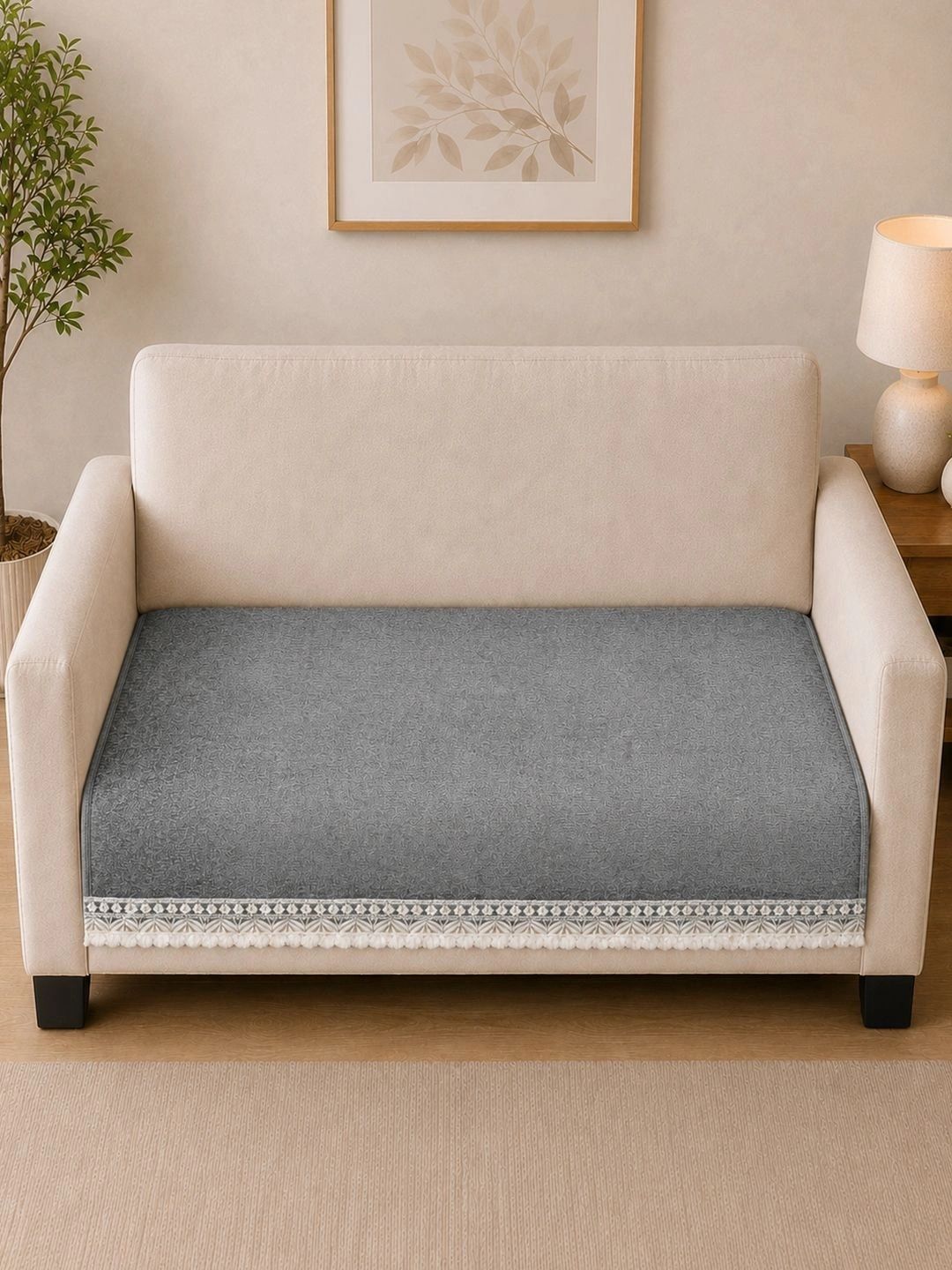 Myntra Elegant Homes Grey 1 Piece Sofa Cover Without Arms-picture-24