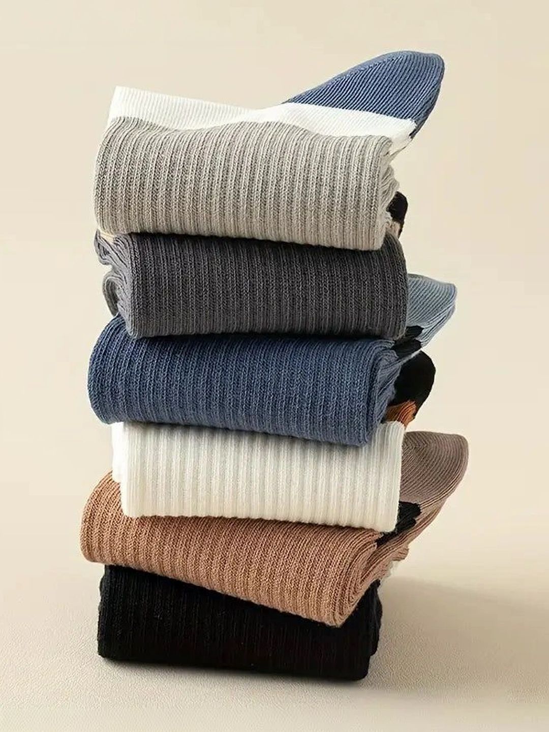 Moda Rapido Men Pack Of 5 Colourblocked Above Ankle Socks-picture-56
