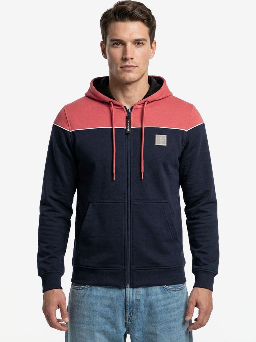 Bonjour Men Colourblocked Hooded Cotton Sweatshirt-picture-44