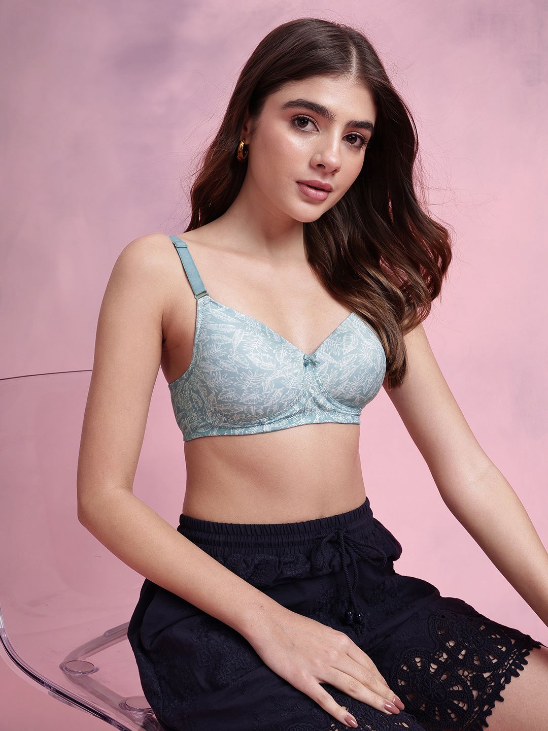 DressBerry Floral Printed Bra - Medium Coverage Lightly Padded-picture-18