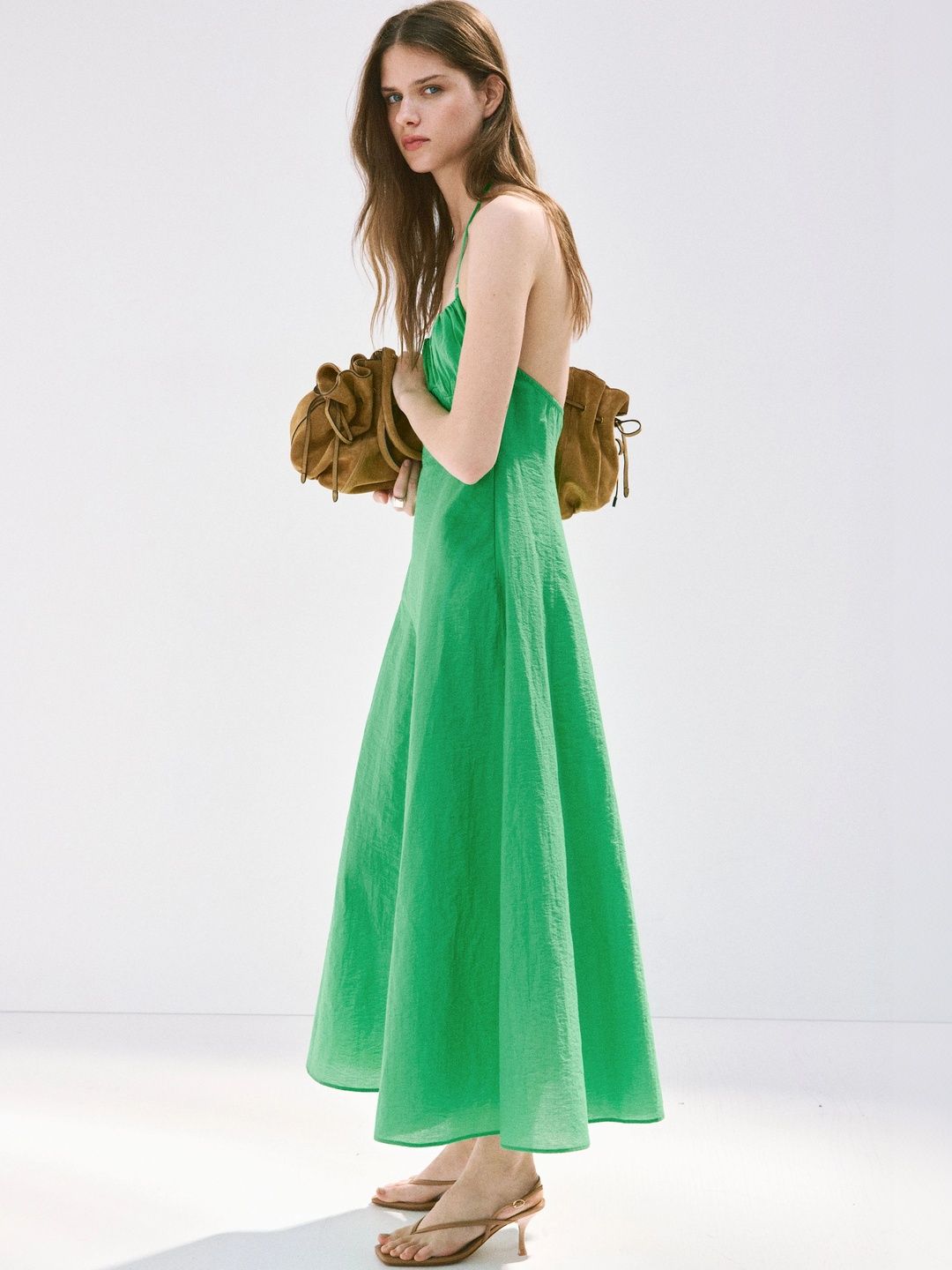 MANGO Halter Neck A-Line Midi Dress-picture-29