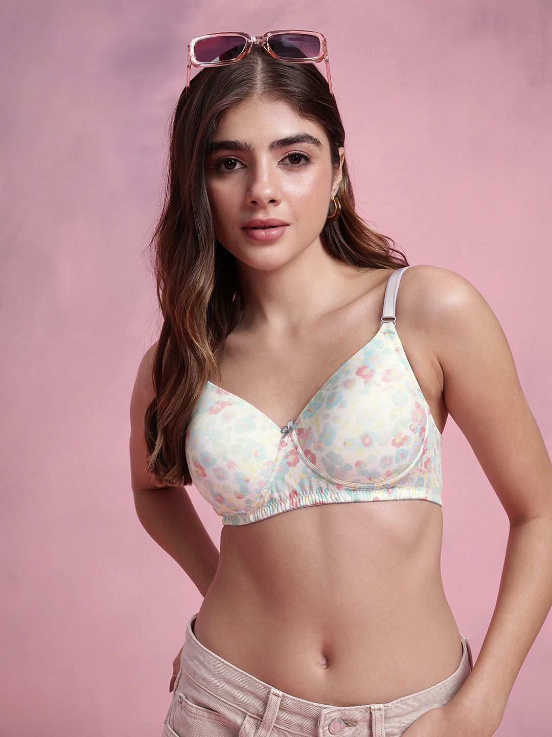 DressBerry Floral Printed Bra - Medium Coverage Lightly Padded-picture-24