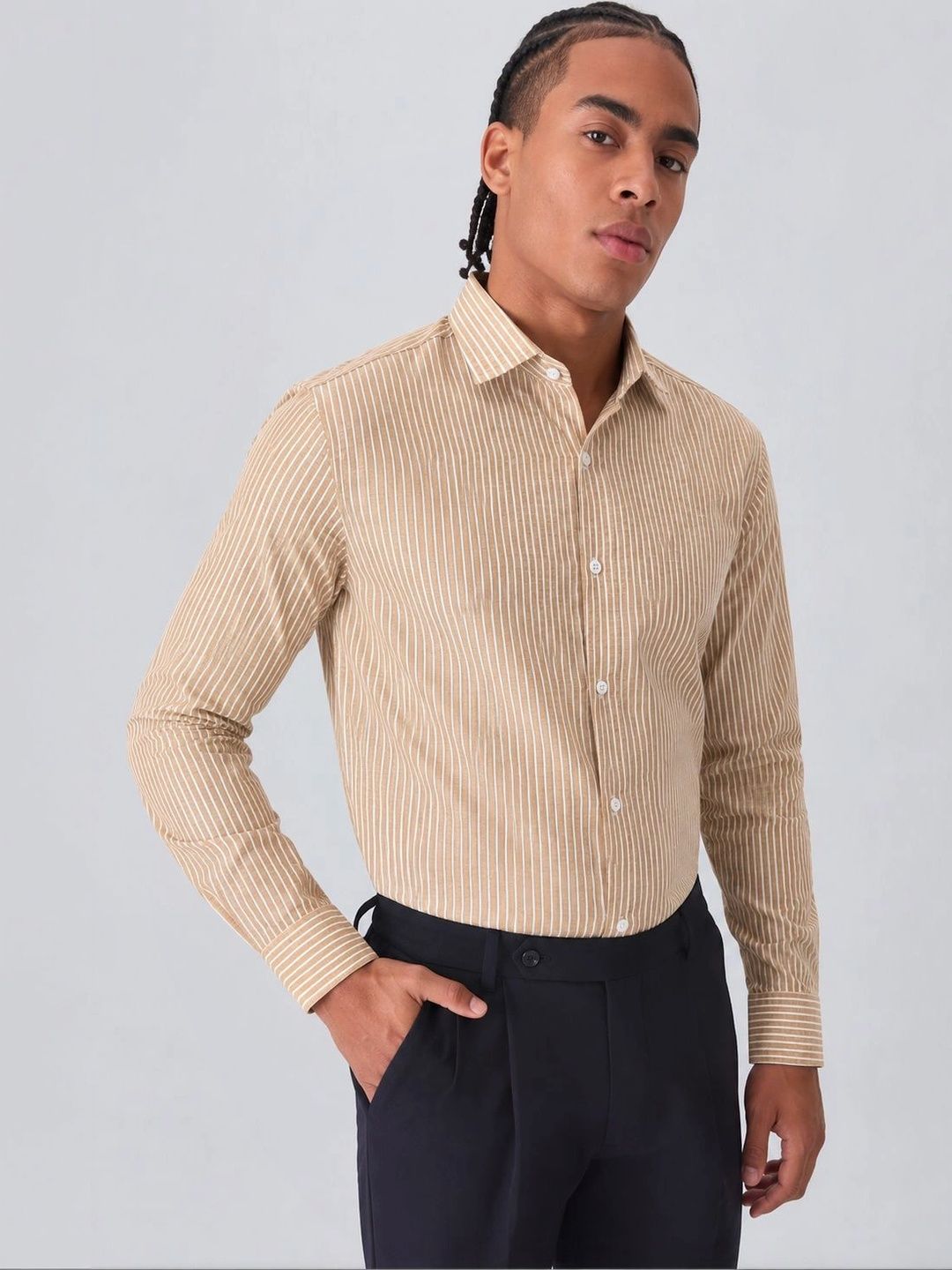 HERE&NOW Men Standard Striped Casual Shirt-picture-46