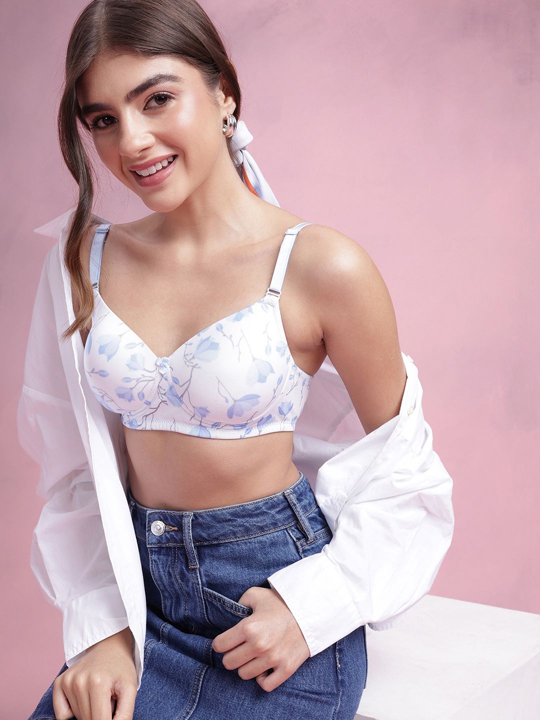 DressBerry Floral Printed Full Coverage Lightly Padded Bra-picture-35