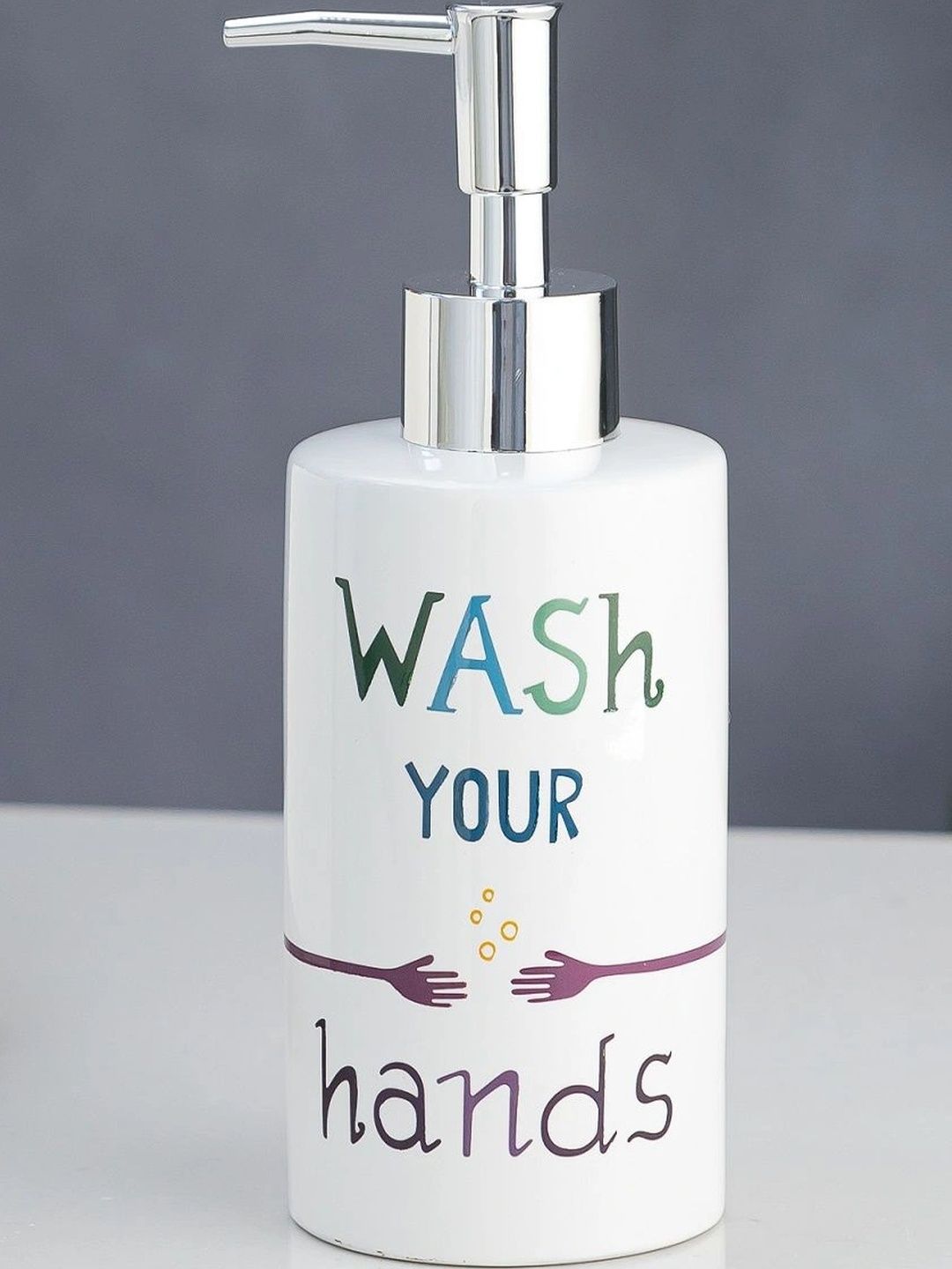 Pano White Alphanumeric Polyresin Soap Dispenser-picture-46