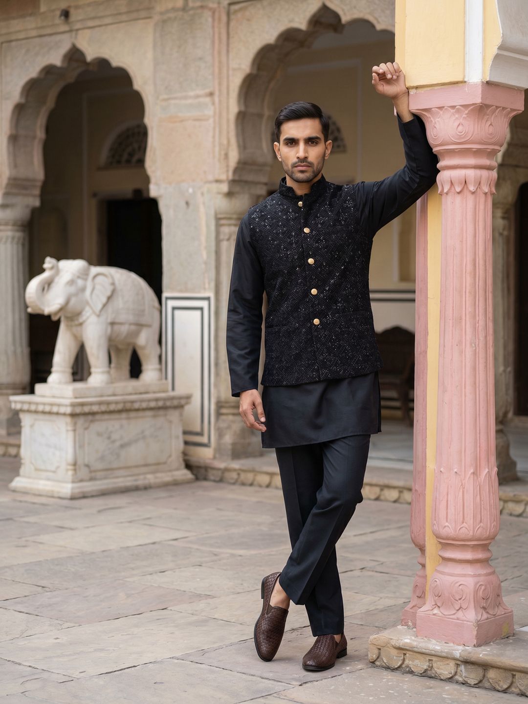 Jompers Men Regular Kurta with Trousers-picture-10