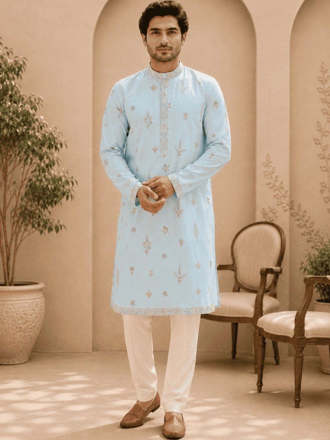 Anouk Men Ethnic Motifs Embroidered Thread Work Kurta-picture-40