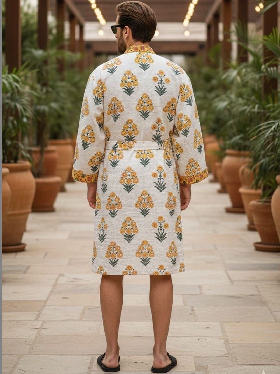 CHICERY Printed Knee Length Bath Robe & Wraps-picture-36