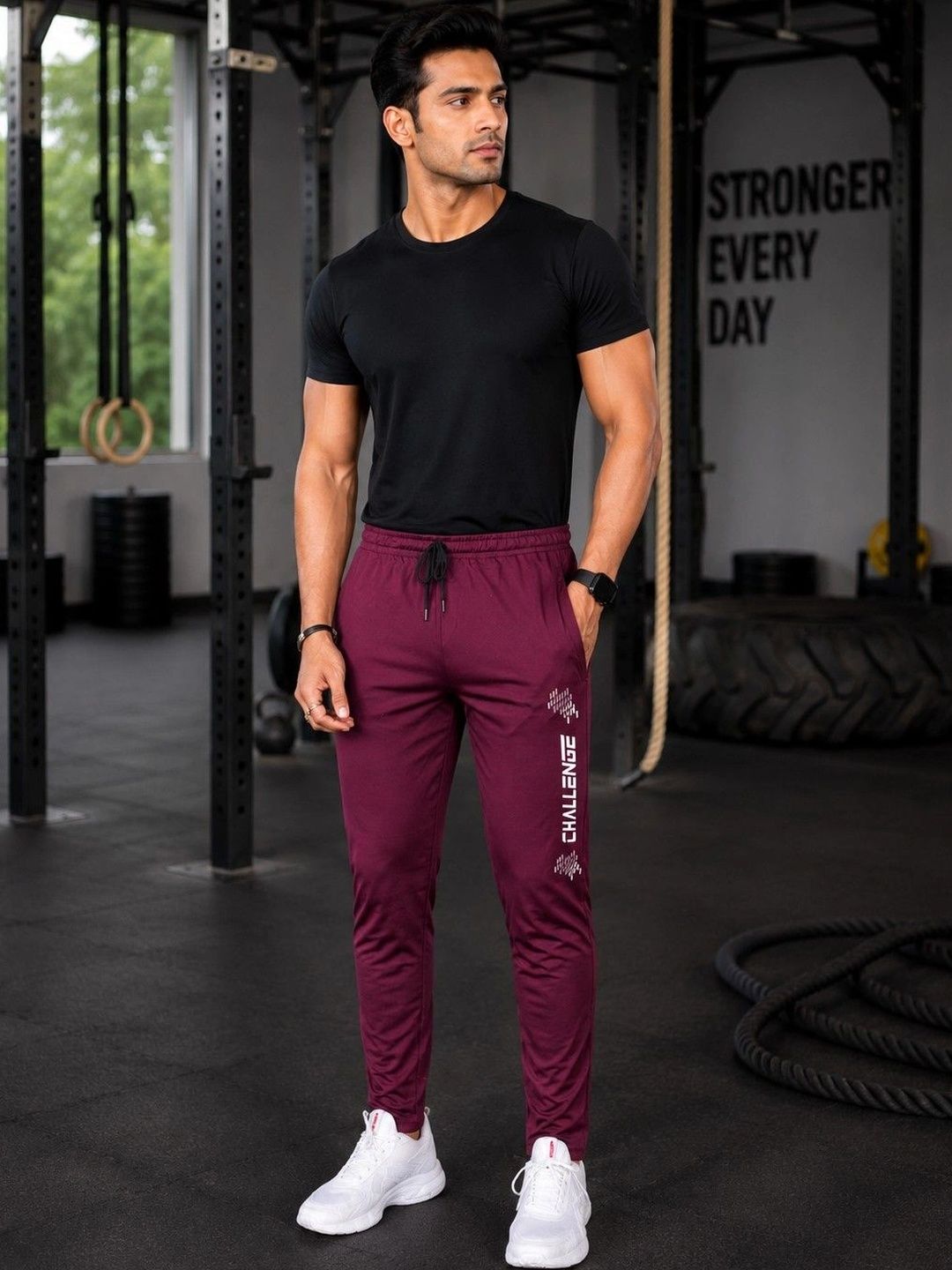 AVOLT Men Regular Fit Typography Training Track Pants-picture-25