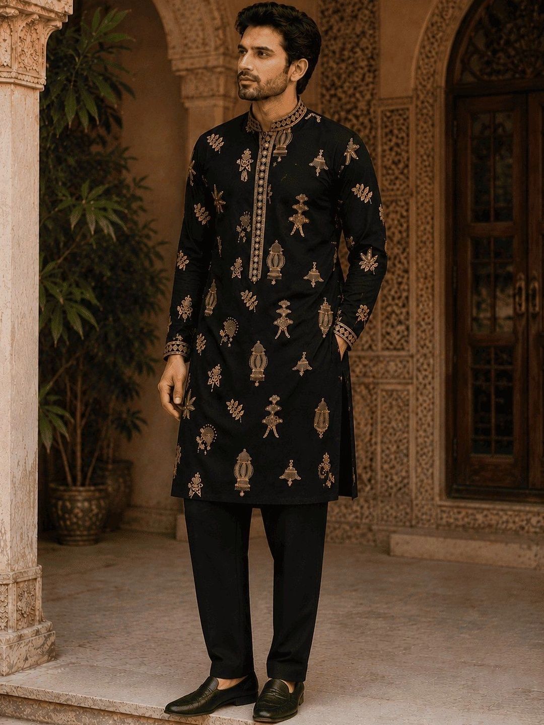 Anouk Men Ethnic Motifs Embroidered Thread Work Kurta-picture-30