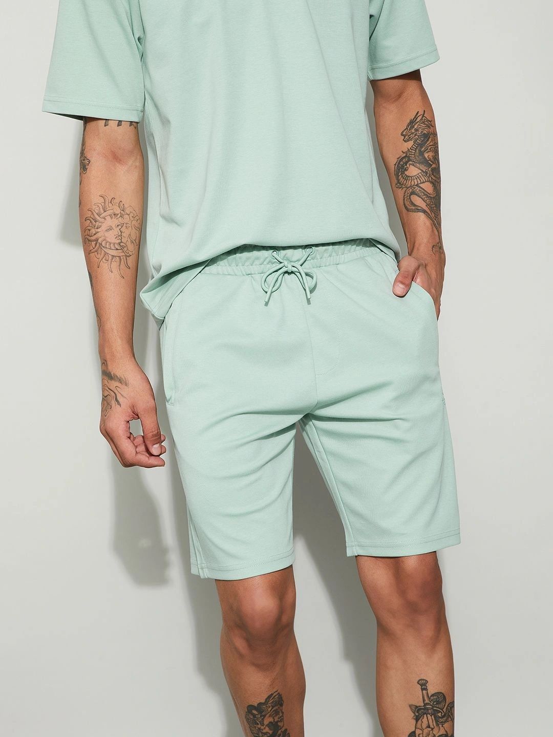 Kappa Men Regular Fit Mid-Rise Knee Length Cotton Shorts-picture-34