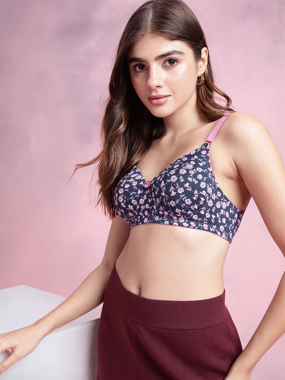 DressBerry Floral Printed Bra - Medium Coverage Lightly Padded-picture-44